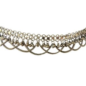 Silver Vintage Stars And Bells Belly Chain‎